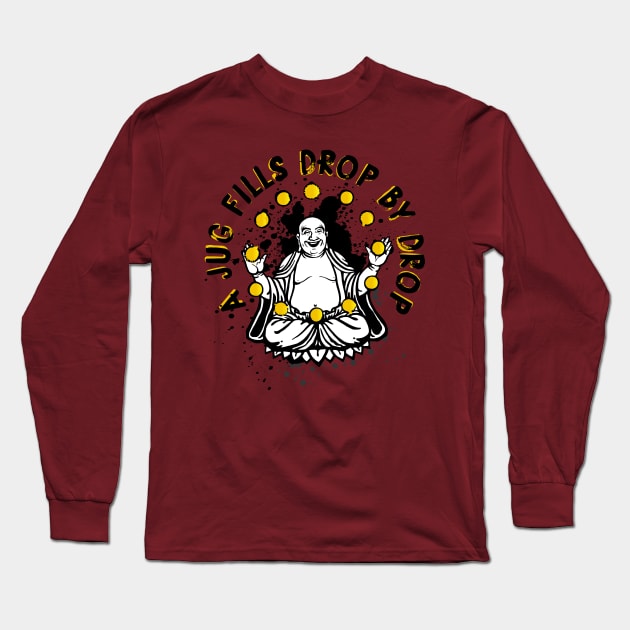 Laughing Buddha Long Sleeve T-Shirt by ThreeHaresWares